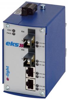 4 port unmanaged Ethernet switch with multimode fiber optic, EL100-X